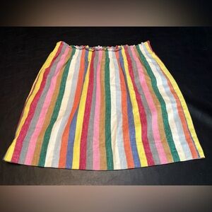 J. Crew Multicolor Striped Linen & Cotton A-Line Skirt size 6